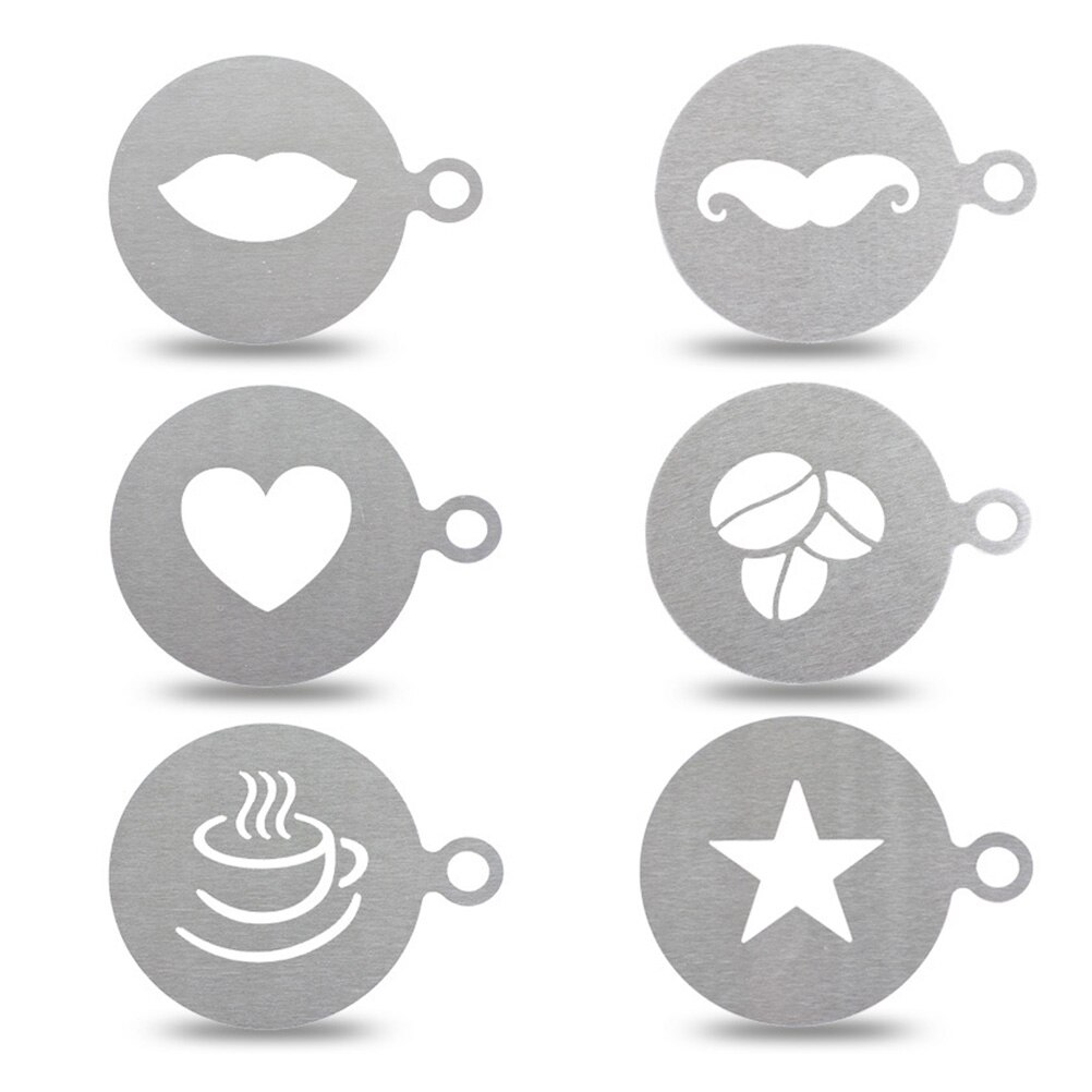 Coffee Decorating Stencils Stainless Steel Coffee Art Stencils Barista Template for All Kinds of Mousse Cut Cake Birthday Cake: Default Title