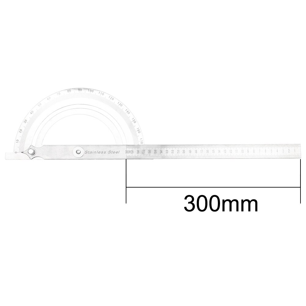 10cm 15cm 30cm 180 Degree Adjustable Protractor multifunction stainless steel roundhead angle ruler mathematics measuring tool