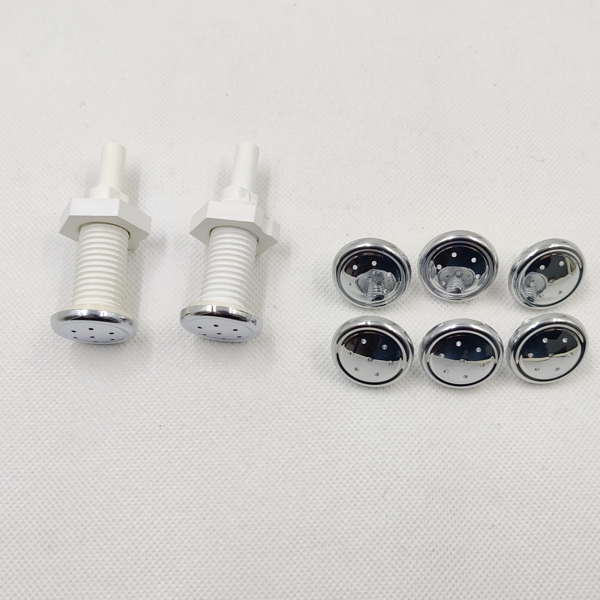 2 stk spa jet og 6 stk jet overflade, skrue lige bobledyse, spa luftboble jet med forkromning