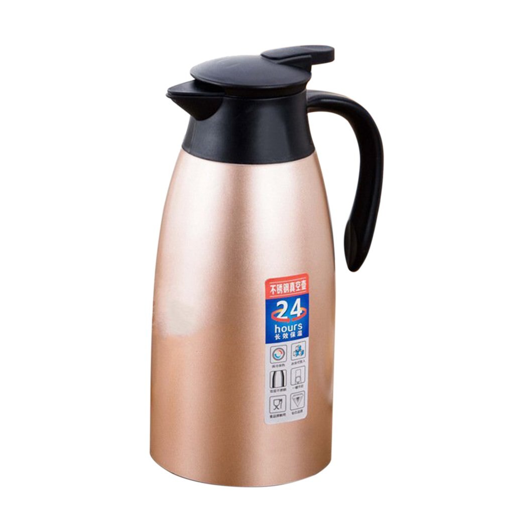 2L 304 Stainless Steel Coffee Pot Vacuum Double Insulation Pot European Style Home Hotel Kettle 20-Hour Heat Preservation: 3