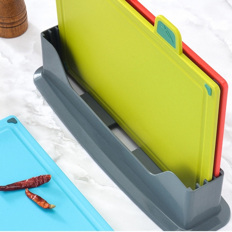 4Pieces Cutting Board Kitchen Gadget Home Portable Fruit Vegetable Nonslip PP Sorting Classification Cutting Board Cook Supplies