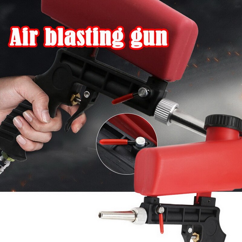 1pc Sand Gravity Sandblasting Gun 90psi Pneumatic Sand Blasting Set Portable Anti Rust Protection tool: Black