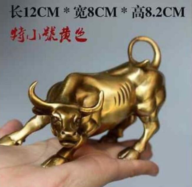 Koperen Standbeeld Koper Messing Chinese Ambachten Decoratie Big Wall Street Brons Fierce Bull Ox Standbeeld-Messing