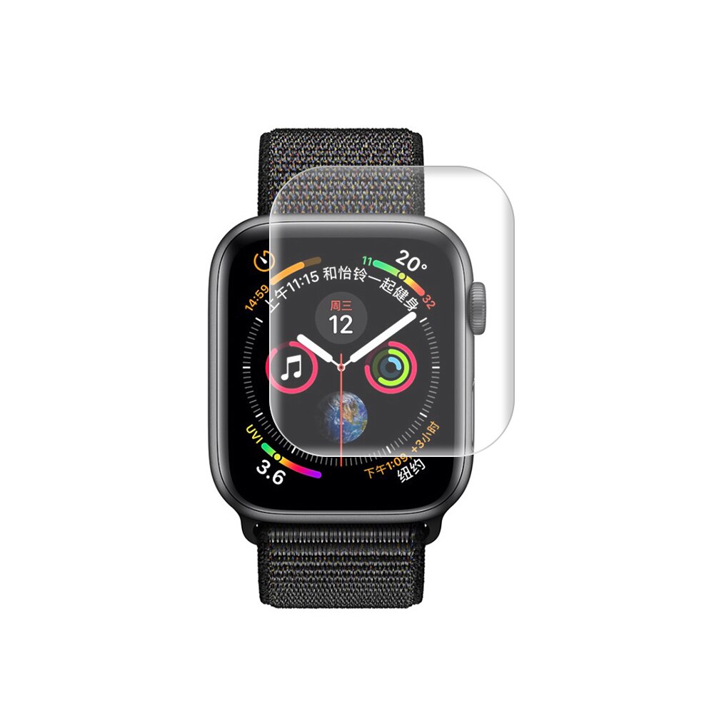 Película de relógio para apple watch, película de relógio de cobertura completa para iwatch series 4 3 2 1 40/44/película protetora para smartwatch de 38/42mm, acessório para relógio inteligente: transparent / 42mm