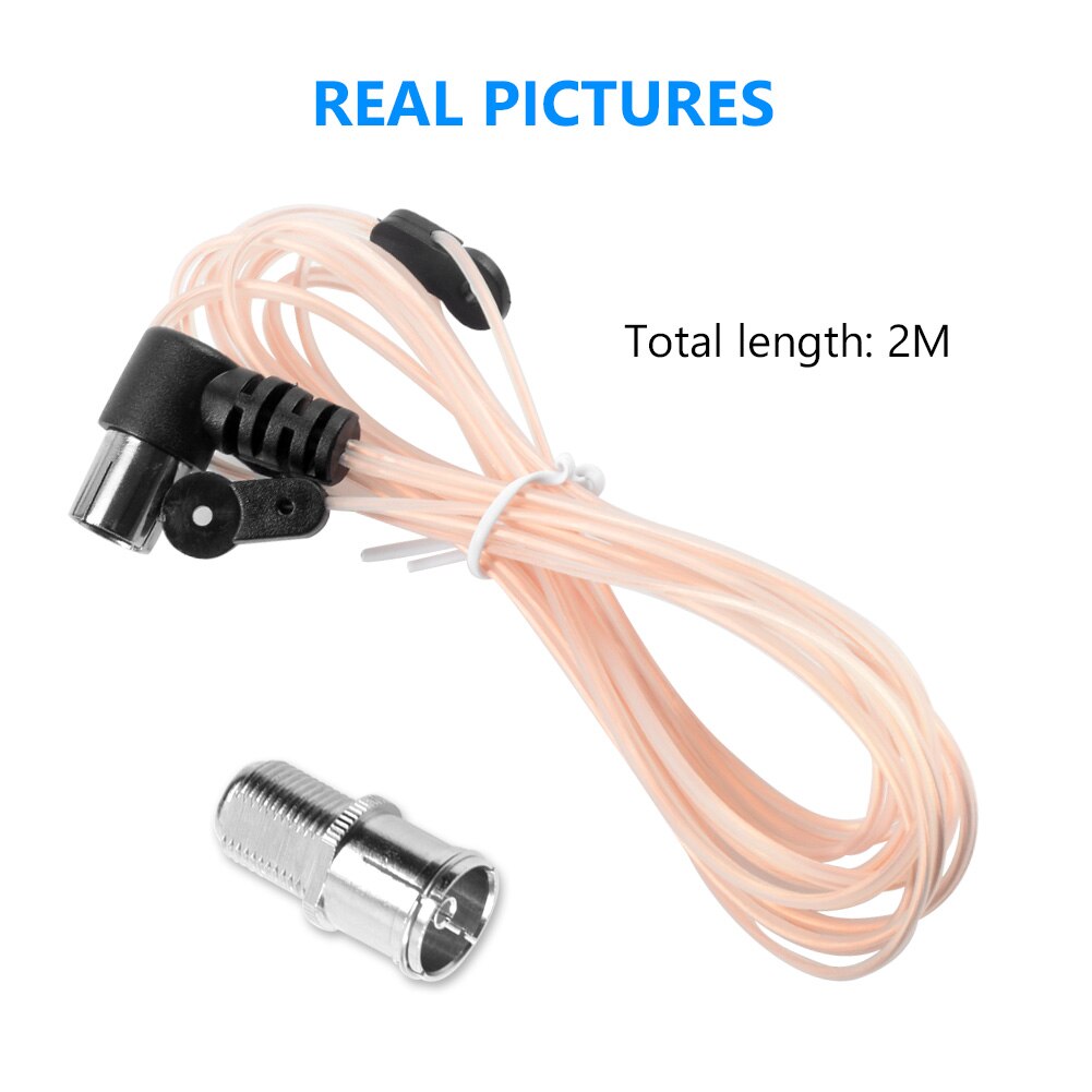Câble d'antenne T intérieur, 2M, 75 Ohm, dipôle Radio HD, Type F mâle, pour Yamaha JVC Pioneer, pour usage intérieur