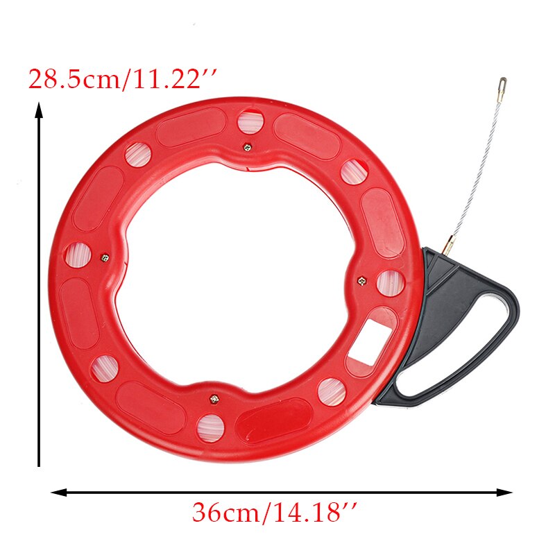 15-30 Meter Fiberglass Cable Puller Flexible Glider Swivel Fish Tape Portable Reel Conduit Duct Wire Pulling Tool