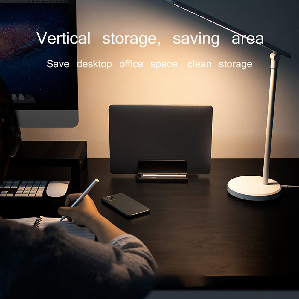 Lodret laptop stativ til macbook air pro 13 15 16 desktop aluminium stativ med justerbar dock størrelse til notebook stativ