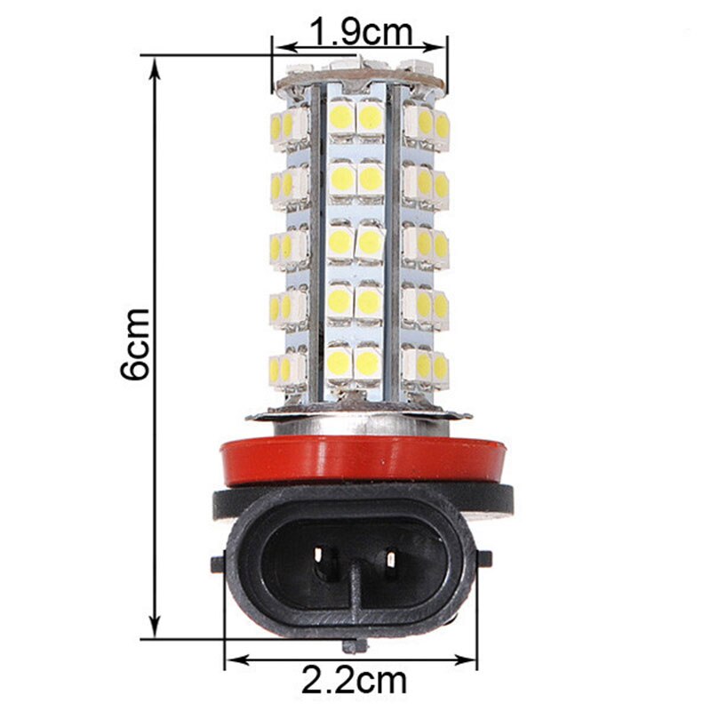 Lámpara LED H11 H8 H7 H1 H3 H4 9005, 9006 de 3528/1210 68SMD luces antiniebla LED blanco 12V H8 bombilla led de luz antiniebla