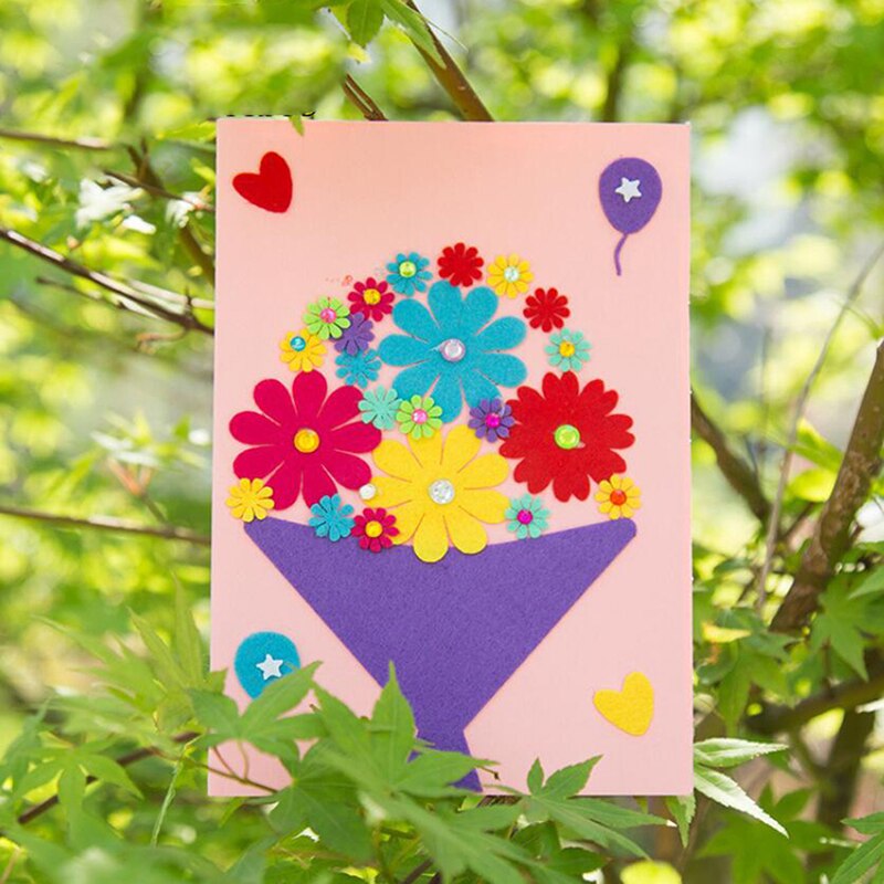 Greeting Card DIY Homemade Card Birthday Thanksgiving Congratulatory Education: flower