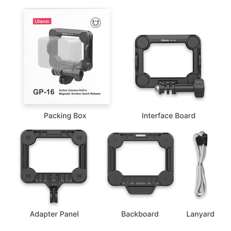 Ulanzi GP-16 Magnetic Action Camera Quick Release Bracket Gopro Accessories Release Bracket Adapter for GoPro Hero 10 9 8: Default Title