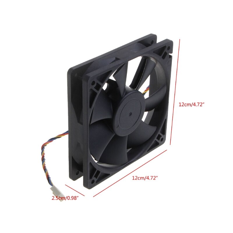 DC Brushless Computer Fan 12x12x2.5cm 113CFM 3500RPM 4Pin 4 Wire PWM Automatic Temperature Control Cooler by AFB1212SH