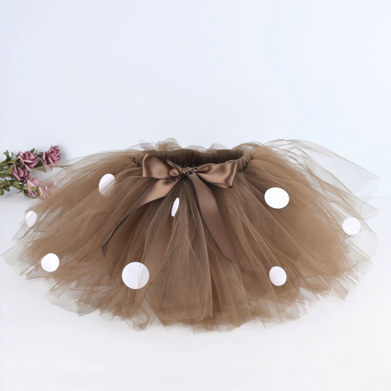 Christmas Deer Tutu Skirt +Headband for Girls Kids Deer Costume Baby Girl Deer Skirt Teen Child Outfits for Birthday 0-12Y