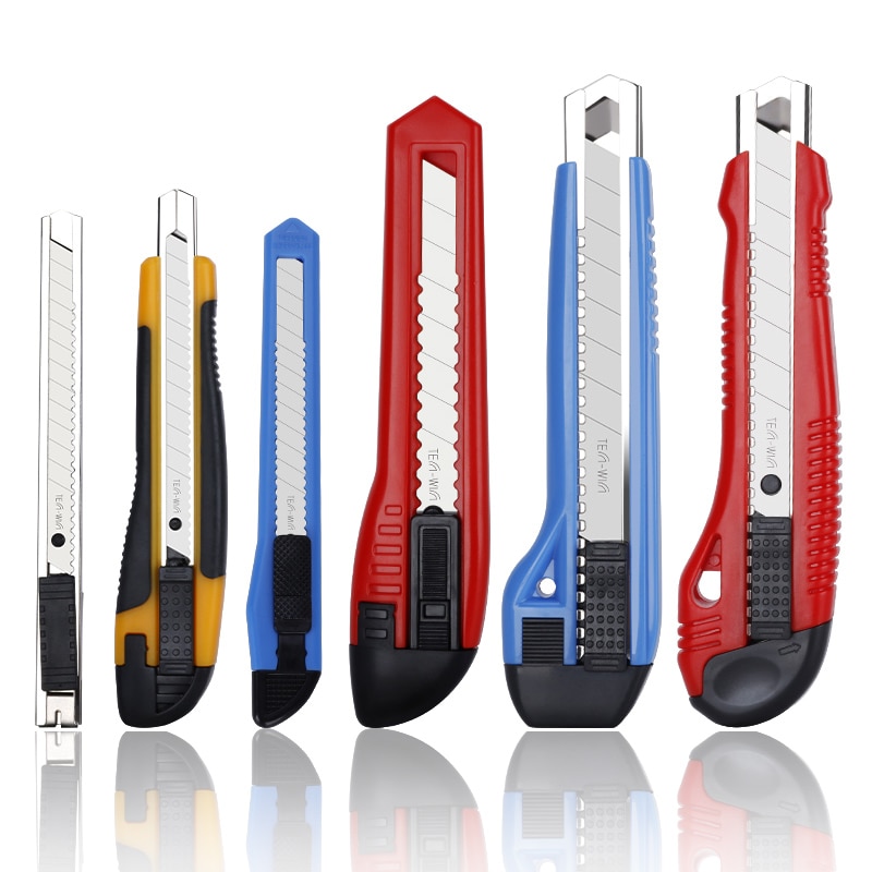 Utility Knife Large Auto-Lock Paper Cutter Blade Pencil Knife Box Cutter Tools Office Cutting Supplies