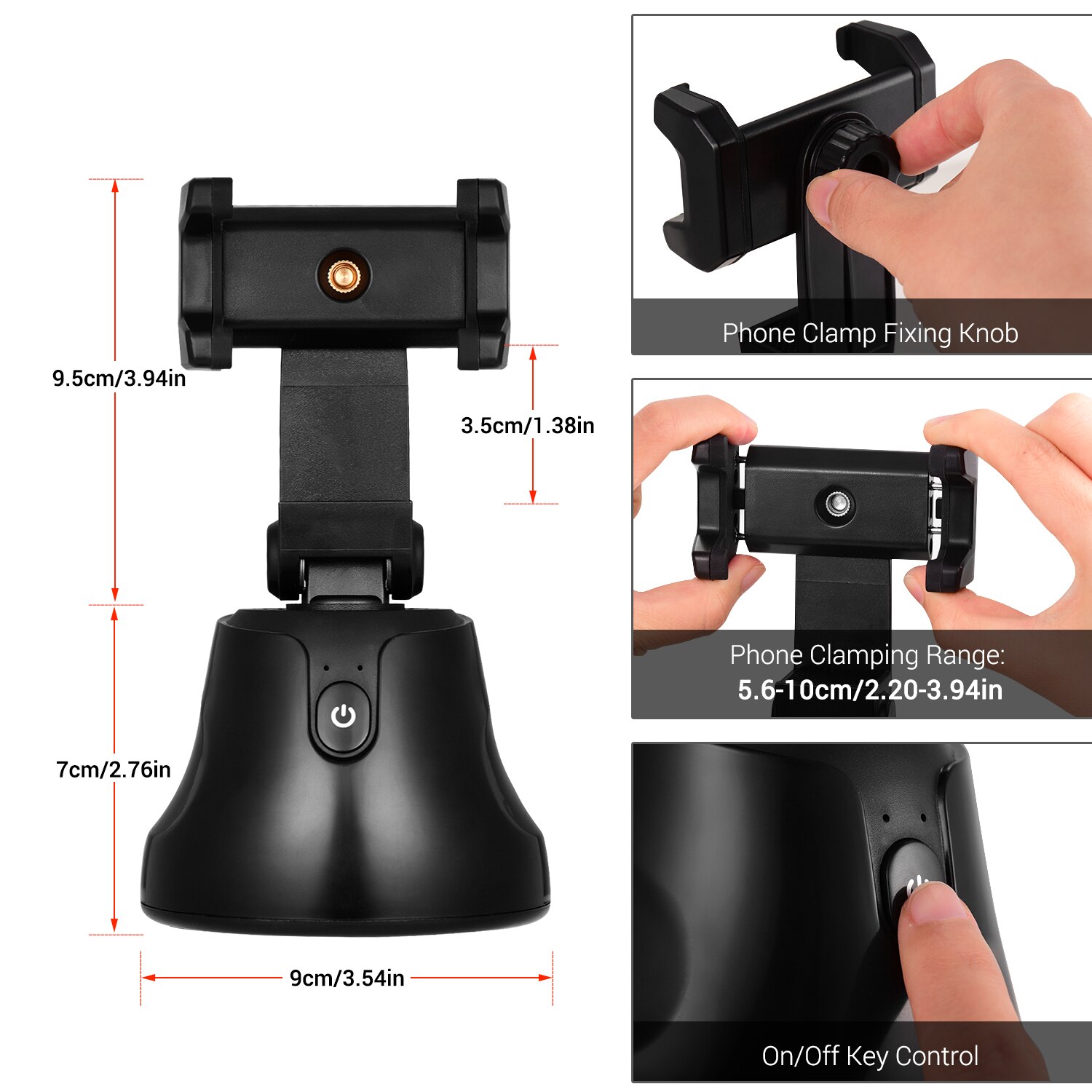 Andoer Smart Selfie Stick Tripod - 360° Auto Face Object Tracking - WiFi Enabled - Portable for Vlogging