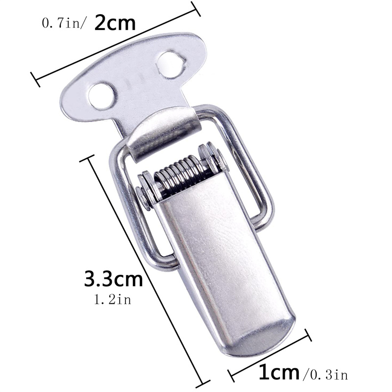 Mini Stainless Steel Cabinet Boxes Spring Loaded Latch Catch Toggle Clamp Hasp Lock For Chest Box Suitcase Case