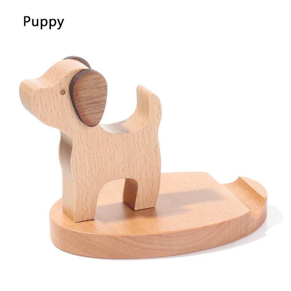 Soporte de montaje para escritorio móvil, soporte de madera maciza de animales para teléfono móvil, interruptor de ordenador portátil para casa y coche/ciervo/perro/niño/elefante: 3