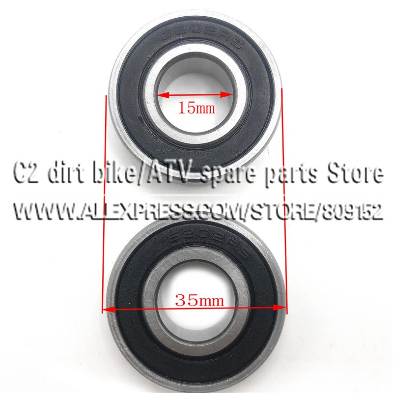 2pcs Bearing 6202 6202RS For Dirt Pit Bike Wheel Rims Pocket Bike Crank Mini ATV 47cc 49cc 44-6 Engine Parts