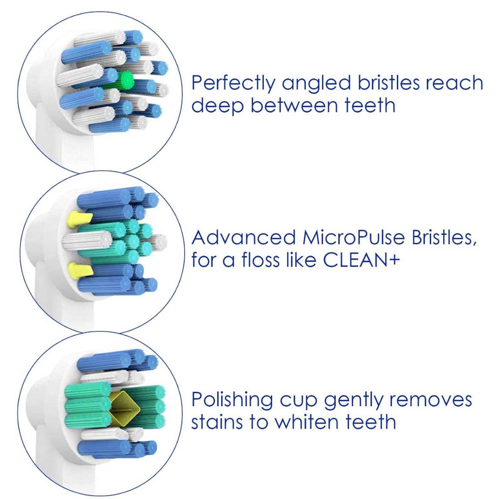 Udskiftning af børstehoveder til oral b - pakke  of 12 floss action, cross action & pro hvide børster til oral-b pro 500 1000 5000 6000