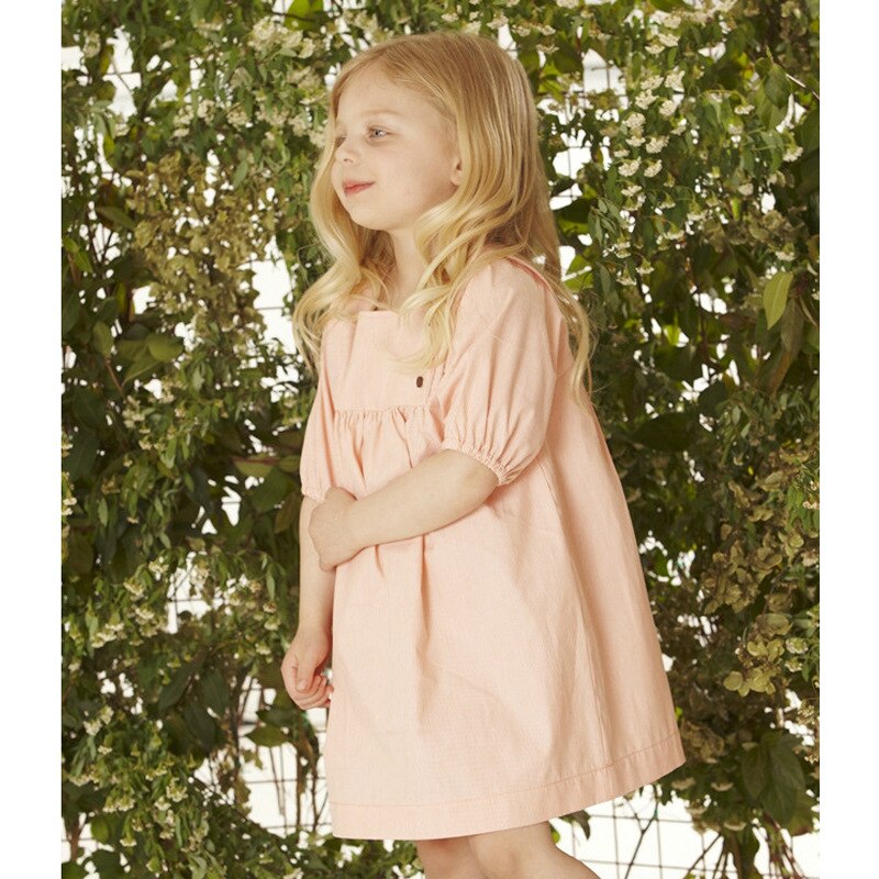 Dress For Girls Cotton Simple Casual Dresses Kids Little Girls Princess Dress Children Pink Striped Summer Dress