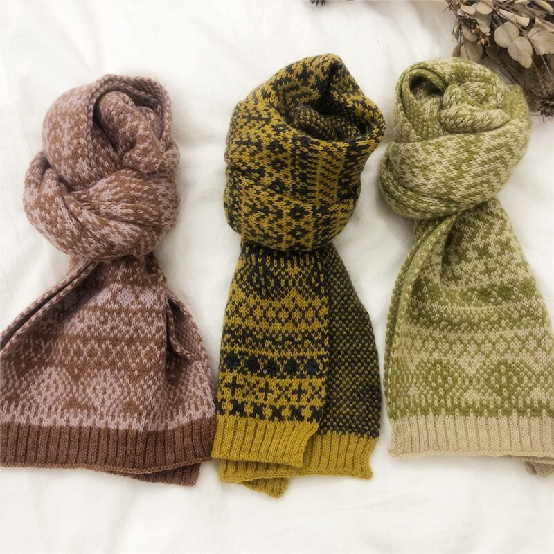 Écharpe Enfant Unisexe Hiver - Tricotée, Longueur 135 Cm, Largeur 7 Cm, Douce Et Chaude, Couleur Noir Ou Bleu