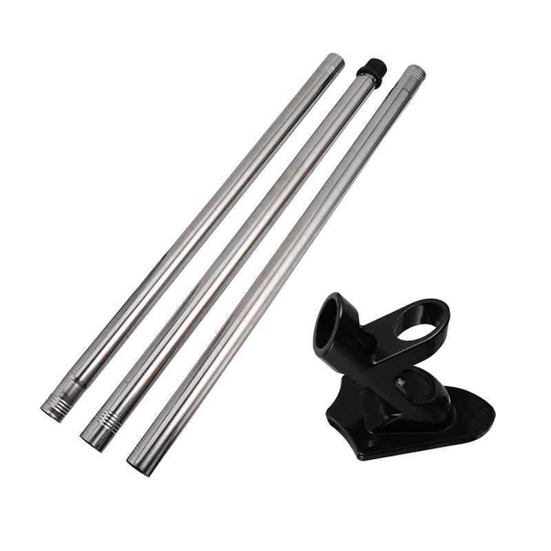 1 Set Stainless Steel Durable Wall Mount Flag Pole Outdoor Flag Holder Yard Flag Stand