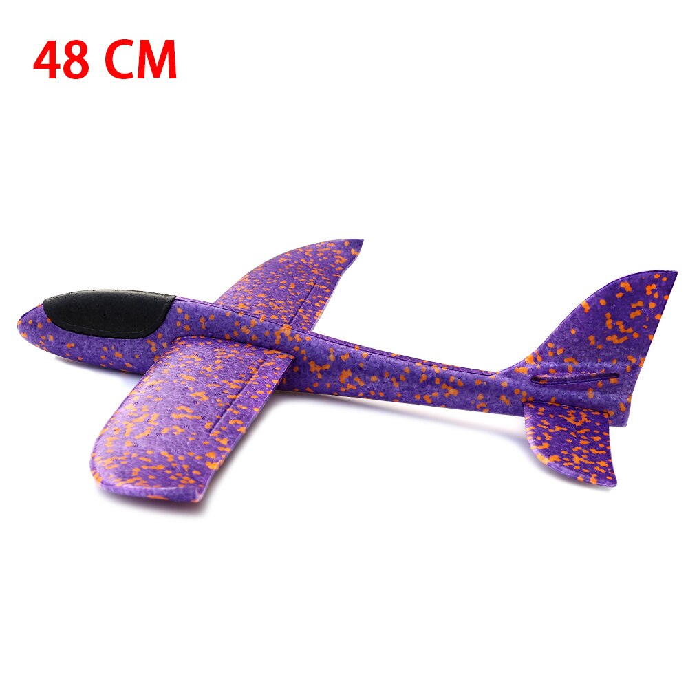 48CM Hand Throw Foam Plane Toys Outdoor Launch Glider airplane Kids Toy Puzzle Model Jouet Fly Plane Toy for Children: 48CM Purple