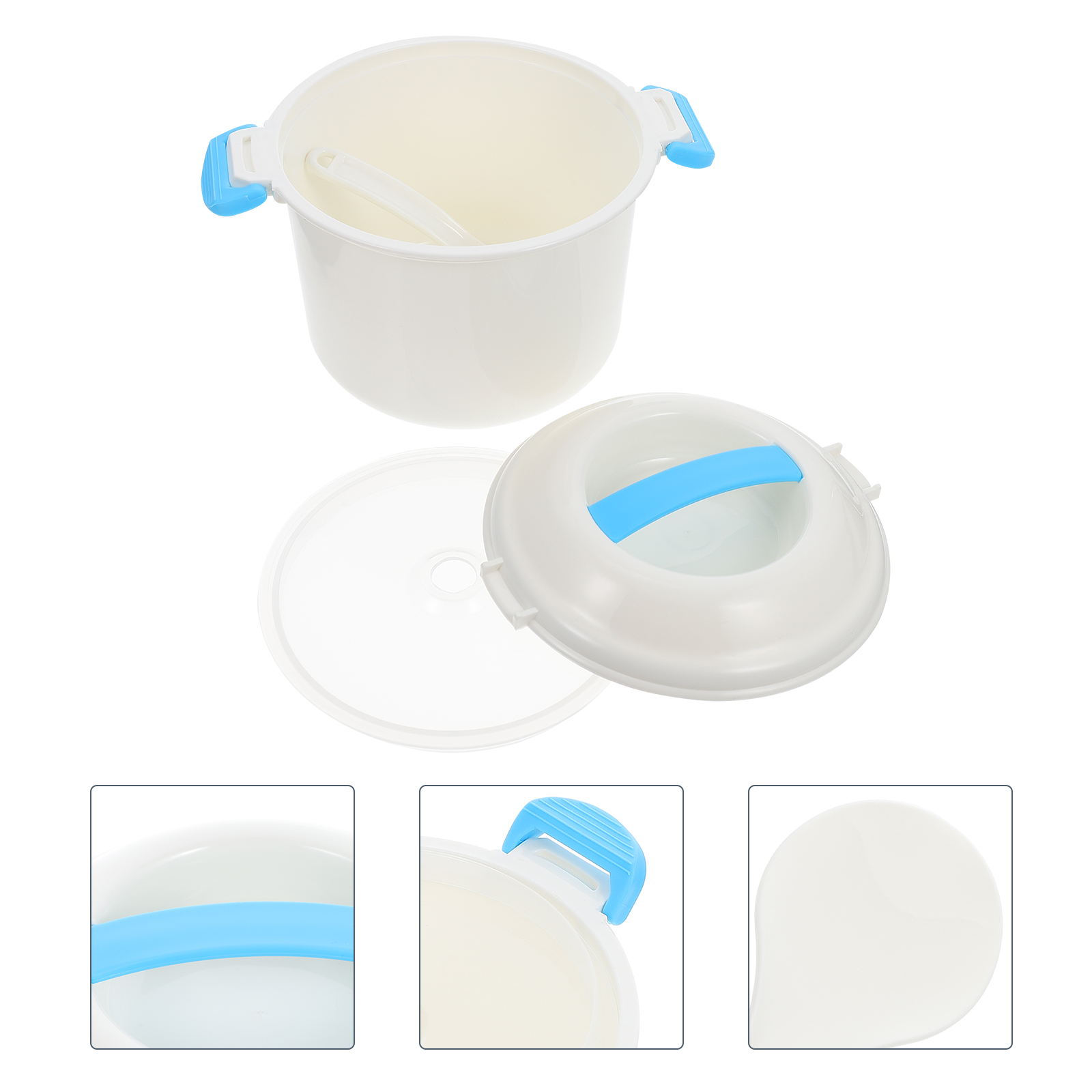 Microwave Rice Cooker Multifunction Rice Cooking Container Food Container: 18X18X15CM