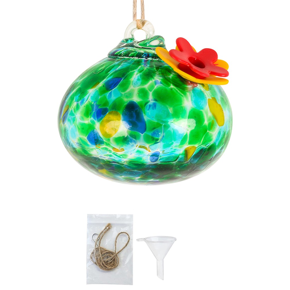 Durable Droplet Shaped Hummingbird Feeder Hanging Glass Ball Bird Automatic Feeder Practical Bird Drinking Fountain For Window: Gold