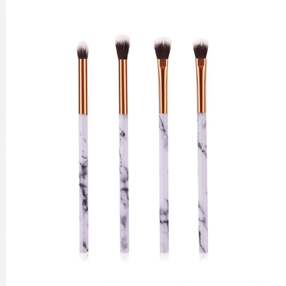 4/10 Pcs Marble Texture Makeup Brush Set Make Up Brushes Eyebrow Eye Brow Shadow Liner Lip Fan Beauty Cosmetic Tools #273602
