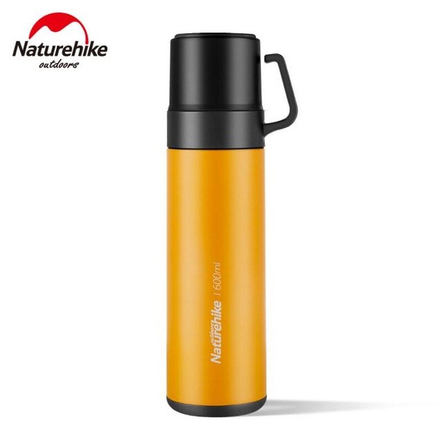 Naturehike Stainless Steel Water Container Mug 600ml Thermos For Camping Hiking Travel Vacuum Insulated Drinking Bottle: Orange