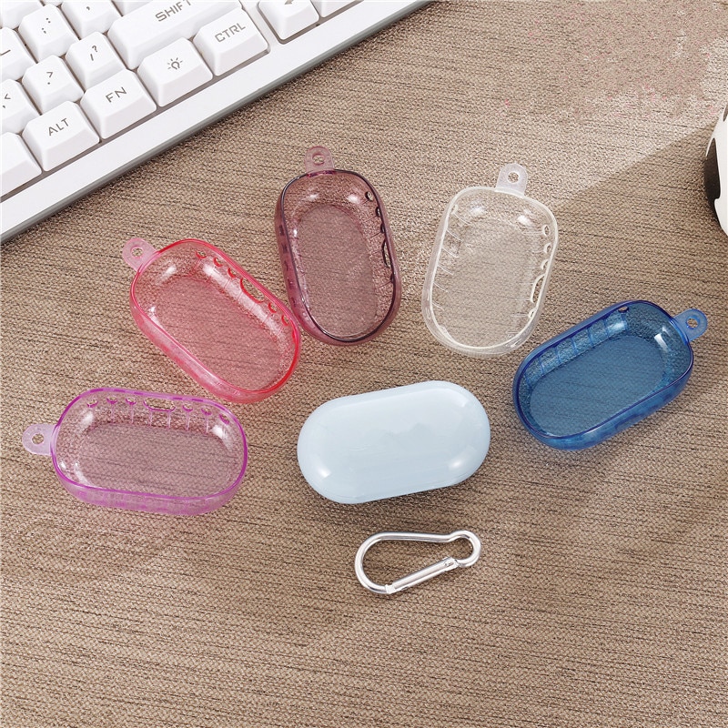 Til samsung galaxy buds plus + etui klar gennemsigtig blød silikone trådløst øretelefon cover til galaxy buds etui med nøglering