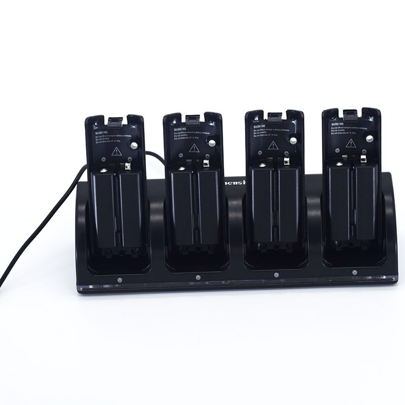 Black 4x Rechargeable Battery + Quad 4 Charger Dock Station Kit for Wii Remote Controller !