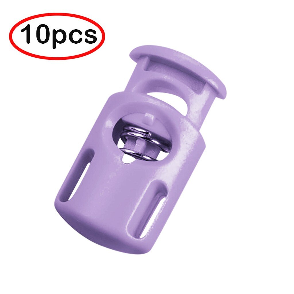 Rope Cord Locks Clip End Single Holes Luggage Lanyard Fasten Stopper Sliding Plastic Stopper Cord Lock koordstopper stoper: Purple