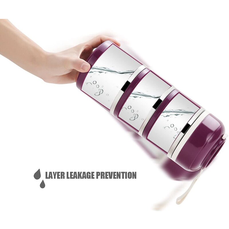 3 Tier Stainless Steel Lunchbox Insulation Food Soup Container Lunch Box Bag Portable Outdoor Bento Leak-Proof Kitchen 3 Layer