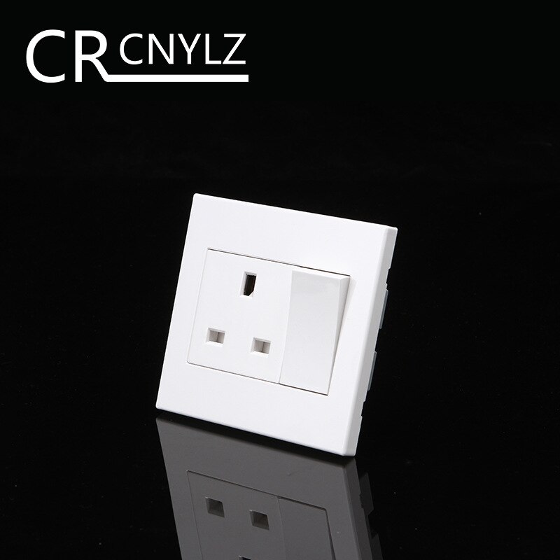 UK Standard Household wall socket with switch 1 Gang 1Way Switch Socket 250v 13A