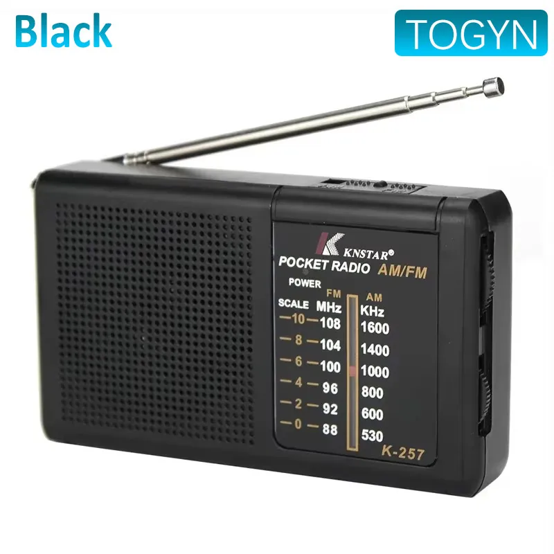 AM FM Portable Mini Two Band Radio Fullwave Band Battery Powered Radio Built-In Speaker Outdoor Emergency Radio for Elders: black