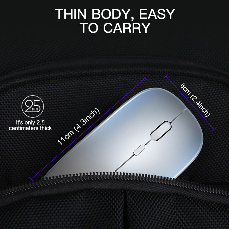 Draadloze usb-muis, rgb-computermuis, stille pc-oplaadbare ergonomische muis met led-achtergrondverlichting, optische usb-muis voor pc en laptop.