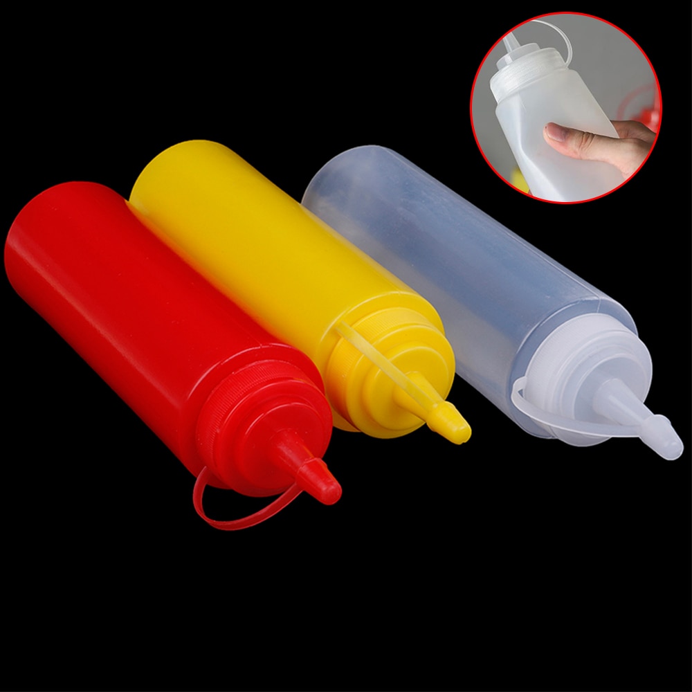 1 Stuk Plastic Squeeze Bottle Dispenser 8 Oz Voor Saus Azijn Olie Ketchup Cookling Gereedschap Keuken Accessoires