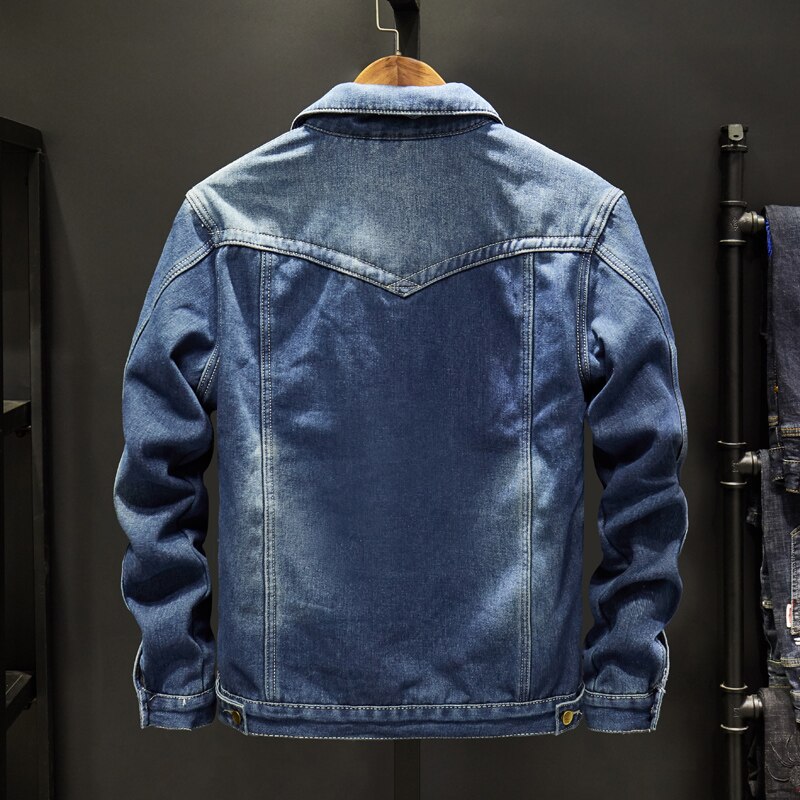 Stor størrelse vinterjakke mænd jeans tykkere varm mænd denimjakke streetwear hip hop casaco masculino overfrakke  jj60jk