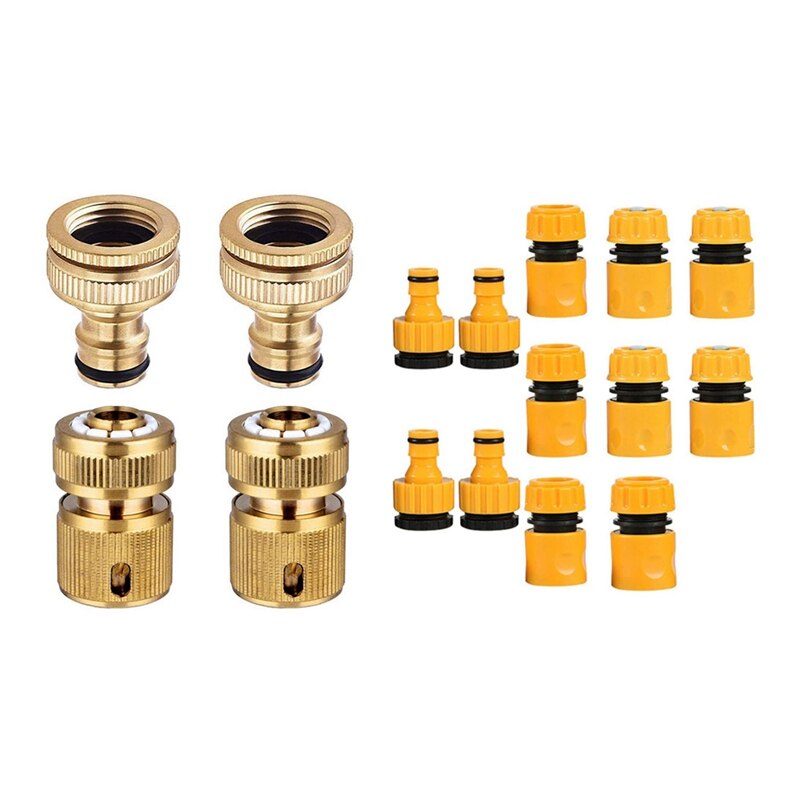 1 Set Garden Hose Tap Connector Pipe Quick Connector & 1 Set Garden Irrigation Hose Connectors Kits