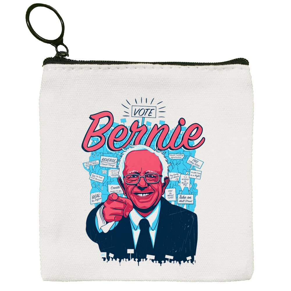 Bernie Sanders Inauguration Bernie Mood Canvas Coin Purse Coin Purse Collection Canvas Bag Small Wallet Zipper Key Bag: K