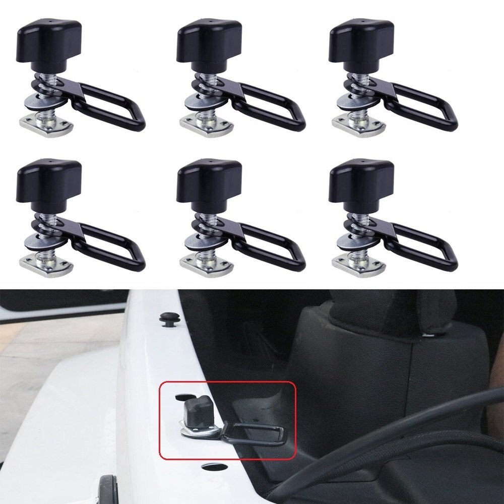 Para Jeep Wrangler Capota/Tampa Remoção Rápida Fastener Polegar Parafuso + Porca + arruela + Tie-Down-anel D Kits Fits CJ YJ TJ JK JKU