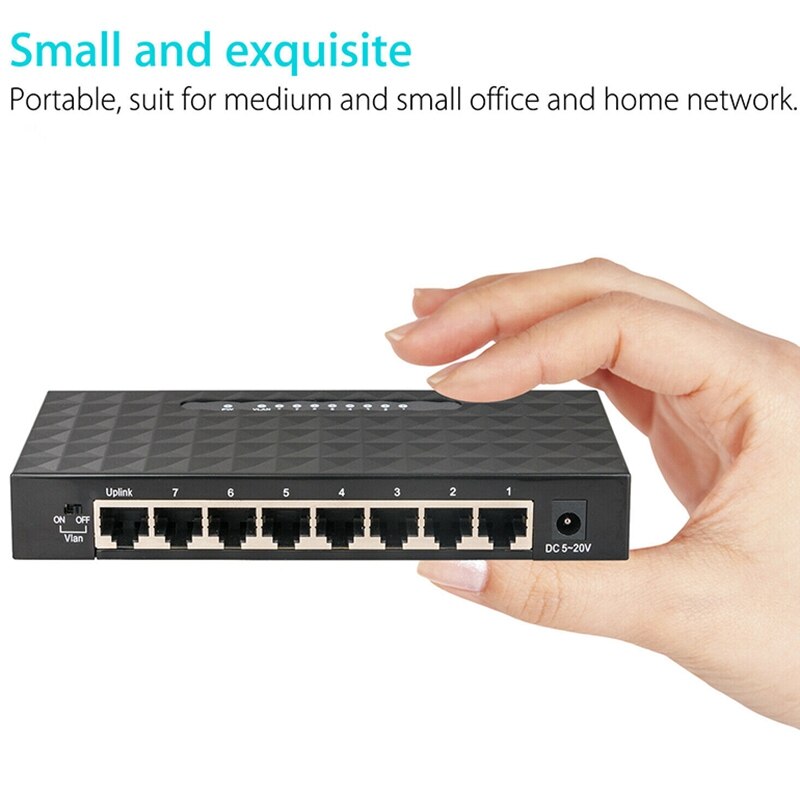 8 Port Gigabit Switch Netwerk Ethernet Switch Smart Network Switch Hub Adapter Volledige Of Half Duplex Uitwisseling