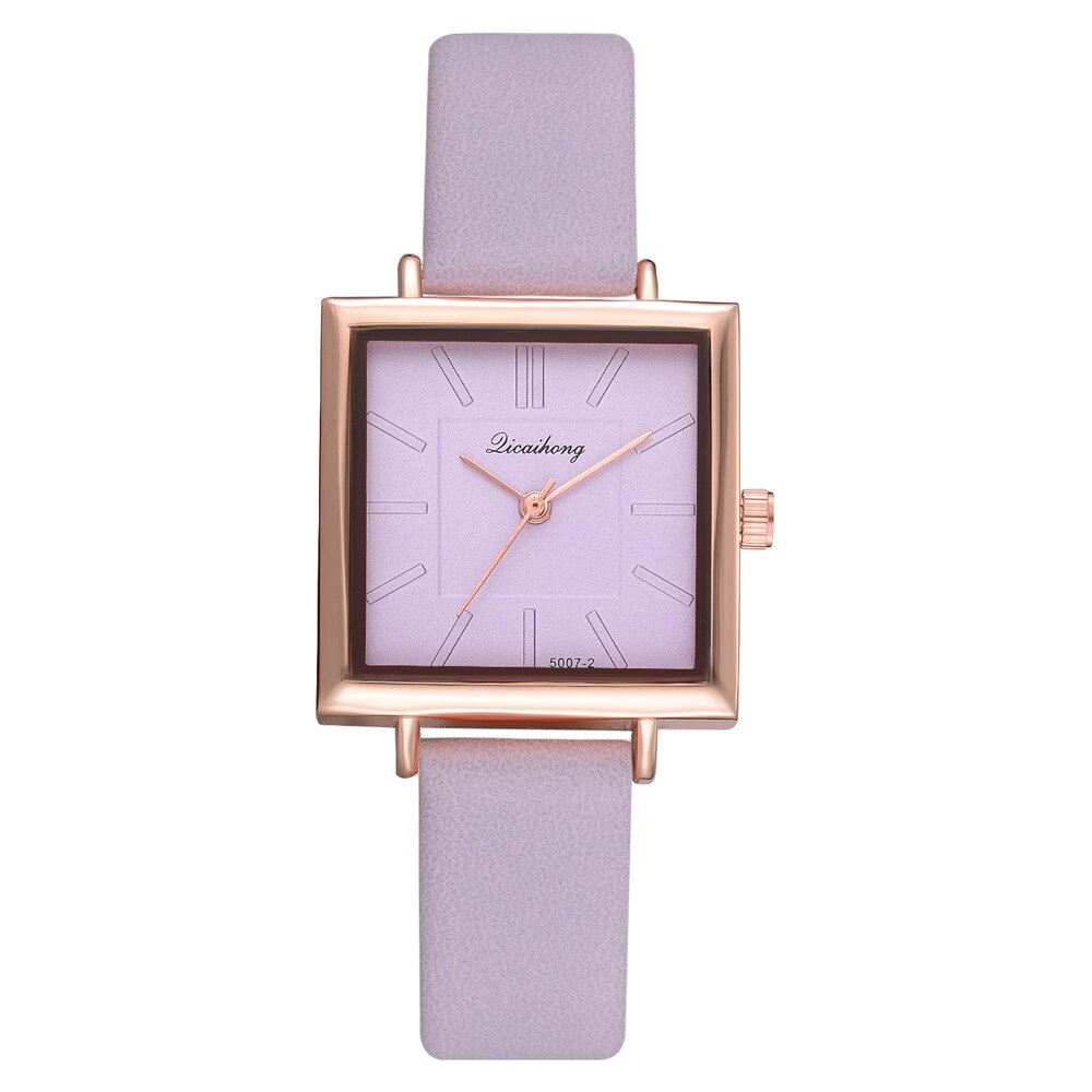 Vrouwen Polshorloge Rose Goud Elegante Vrouwen Horloge Mode Casual Lederen Quartz Horloges Dames Horloges Voor vrouwen: Purple