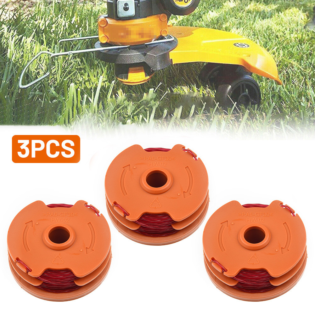 3pcs Trimmer Spool & Line For McGregor MET6032 MET4530 MET3525 Worx WG119E Strimmers Garden Tools Parts