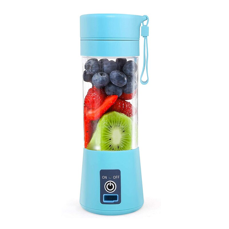 USB aufladbare Elektro Obst Entsafter Handheld Smoothie Hersteller Rührgerät Mini Tragbare Rühren Saft Tasse Gemüse Werkzeuge: Blau