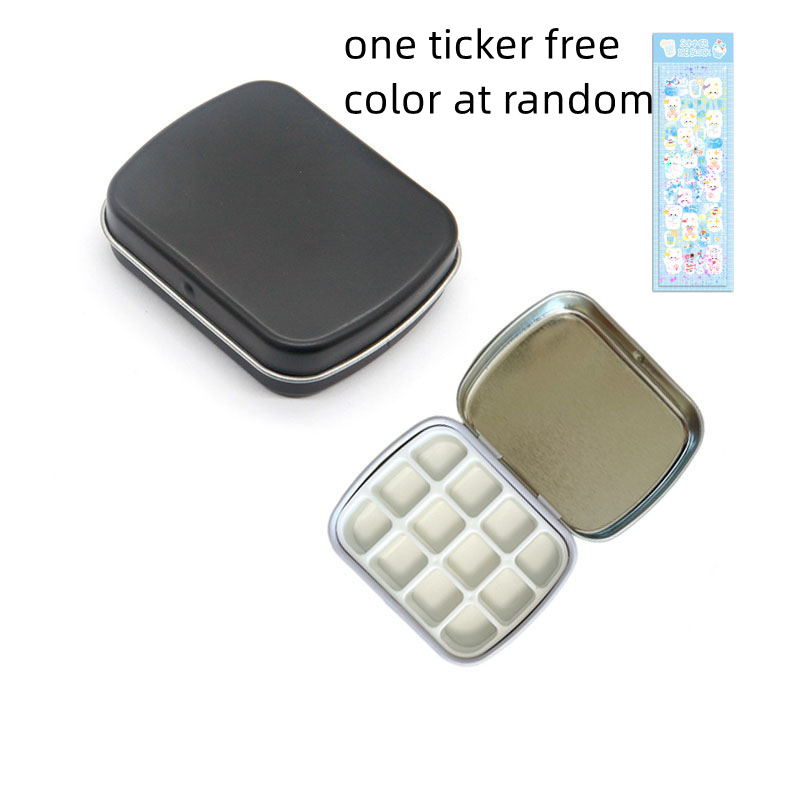 Lege 12 Raster Mini Aquarel Blikken Doos Draagbare Aquarel Verfpalet Reizen Schilderij Verfbak Kunstbenodigdheden: Bordeaux