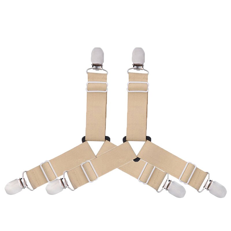 4Pcs/set Elastic Bed Sheet Holder Belt Fastener Bed Sheet Clips Home Textiles Bed Clip Mattress Blankets Bed Holder Gadgets: Clear