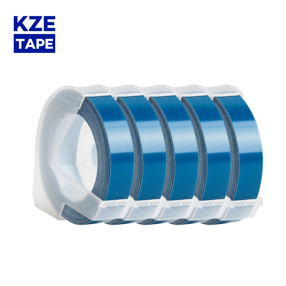 Multicolor 5 rolka 6mm 9mm 12mm 3D tłoczenie taśma z etykietami kompatybilny Dymo 1610 12965 drukarka etykiet do Motex E101 drukarka do etykiet: ocean blue / 9mm