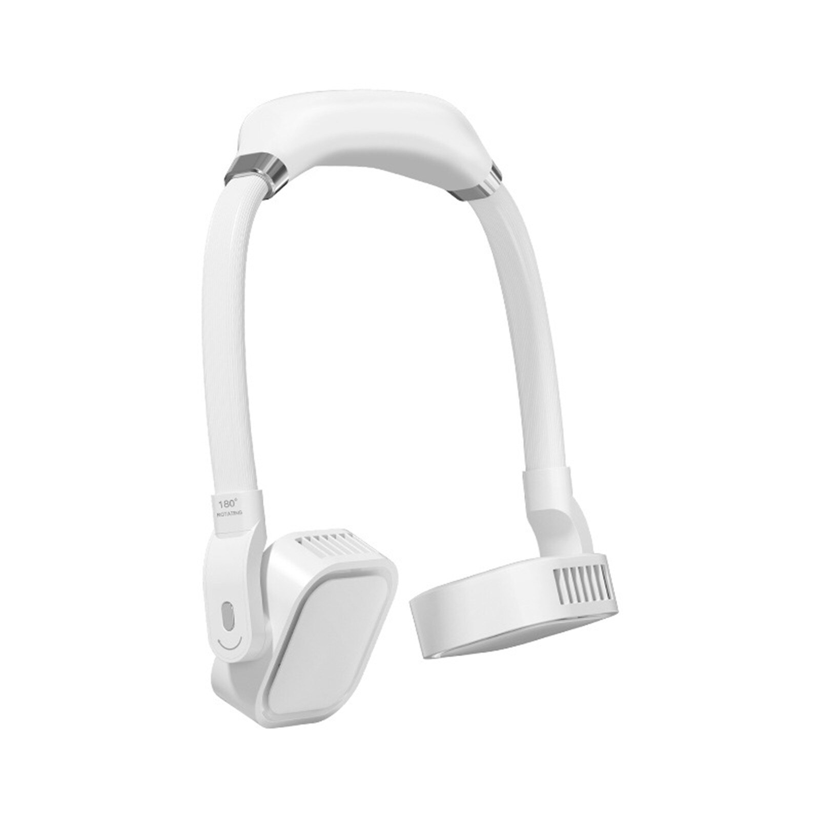 Style Hanging Mute Fans With Power Long Battery Life Neck Mini Fan Cross-border Foldable Usb Rechargeable Electric: WH